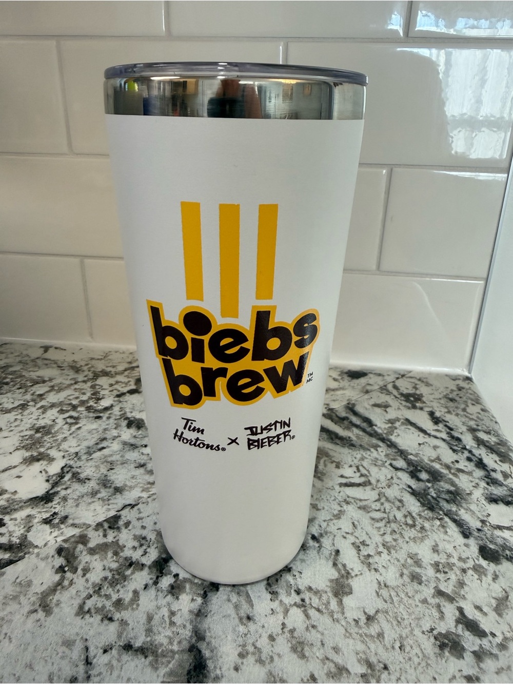 Tim Hortons Justin Bieber Travel Tumbler